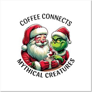 Coffee connects mythical creatures Posters and Art